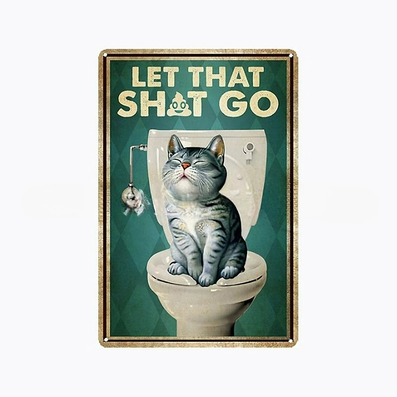 1 pieza de cartel de hojalata de metal retro, cartel de hojalata de gato lindo, carteles de cocina vintage, decoración de pared, pintura colgante de pared para decoración del hogar, arte de pared, cartel de hojalata de metal 20x3 0cm/8''x12'' 2025 - $11.99 –P6