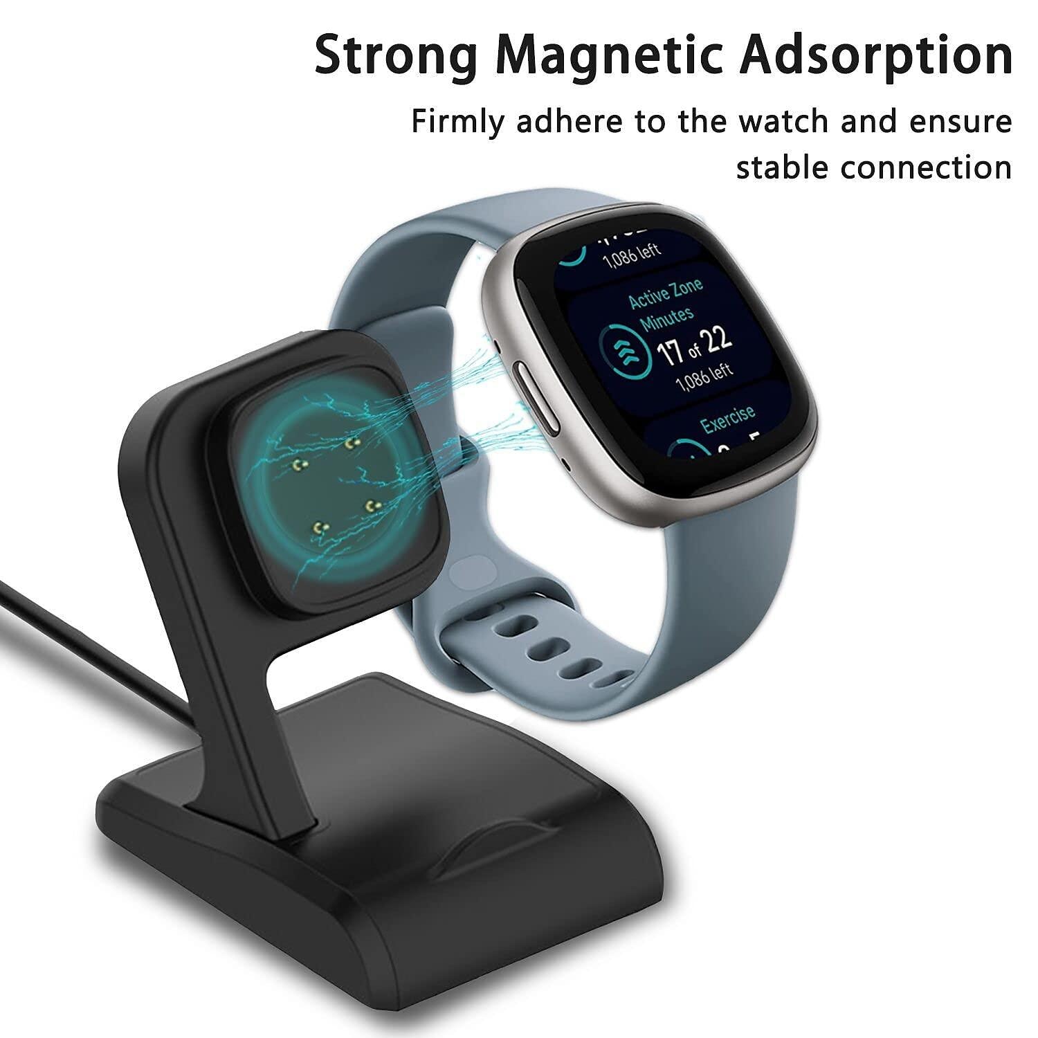 2025年 Fitbit sense/sense 2/versa 4/versa 3用の充電器ドック、uskiim滑り止め充電ドックステーションベースクレードル、3.3フィートのUSBコード付き、fitbit sense充電器の交換用  コレクション – $15.99 –P2