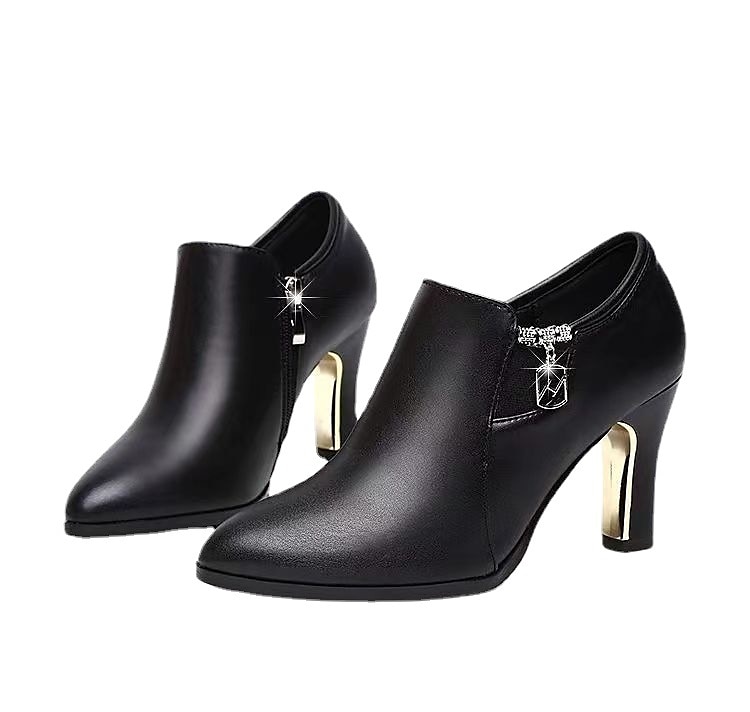 papuci albi de damă – cizme rochie cu toc înalt cu vârf ascuțit și cu fermoar pentru ținute elegante de birou, petreceri și ținute de toamnă 2025 - $42.99 –P6