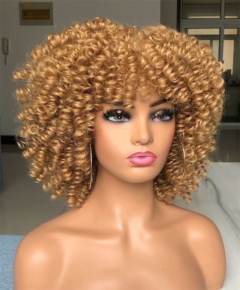 perruque afro bouclée avec une frange perruques courtes crépus bouclés pour les femmes noires fibre synthétique cheveux doux perruque afro courte bouclée de 2025 ? $20.99 –P3