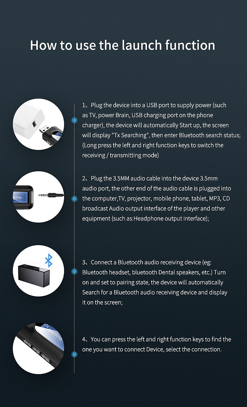 USB Bluetooth 5.0 Audio Transmitter Receiver LCD Display 3.5MM AUX RCA Stereo Wireless Adapter Dongle For PC TV Car Headphones 2025 - $14.99 –P12