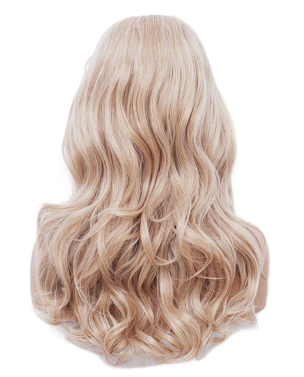 Dlouhá vlnitá blond paruka s ofinou velká bouffant včelí úl paruky pro ženy vhodná na kostým z 80. let nebo karnevalovou párty paruky na Halloween 2025 - $26.99 –P12