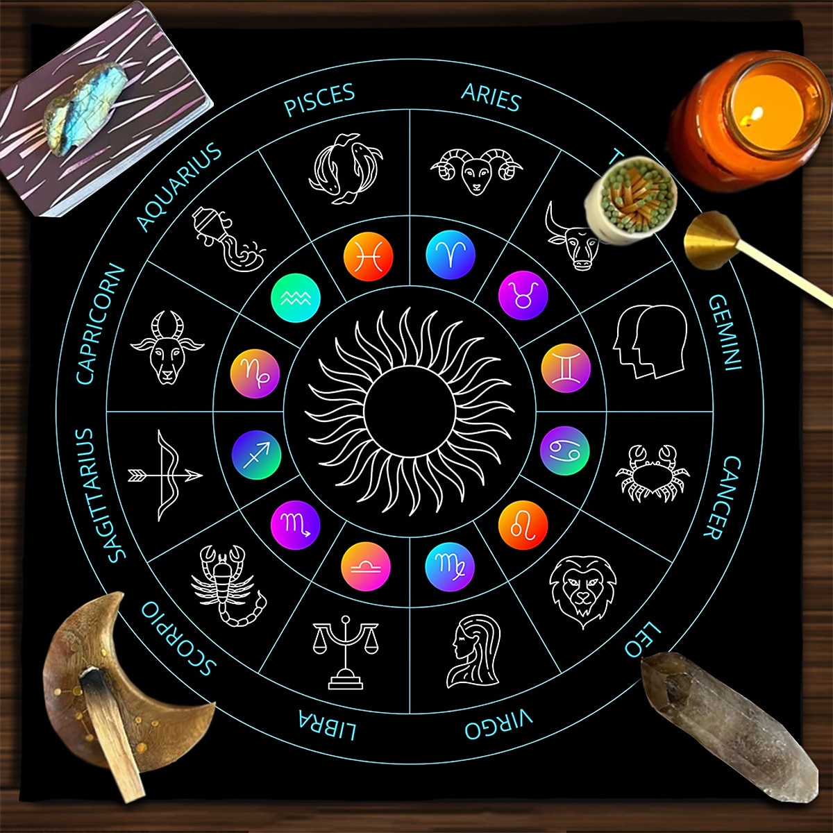 tarot asztalterítő játékhoz, oltárterítő, boszorkánysági asztrológia dekoráció orákulumkártya pad tarot szőnyeg witcher dekor, parti ajándékok, parti ajándék dekoráció, parti kellékek varázsművészeti 2026 - $9.49 –P7