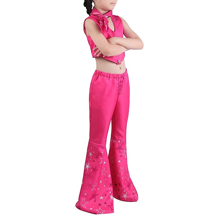 Hot Pink Cowgirl Set Doll Movie Cosplay Costume Masquerade Girls' Movie Cosplay Retro Vintage Vest Pants Scarf Masquerade Halloween 2025 - $57.99 –P7