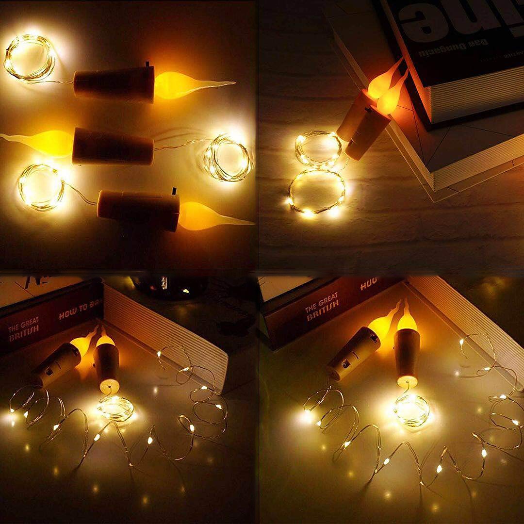 2m 20leds kaars wijnfles lichtslinger wijnfles vlam kurk lamp diy party bruiloft valentijnsdag guirlande 2025 - $7.99 –P11
