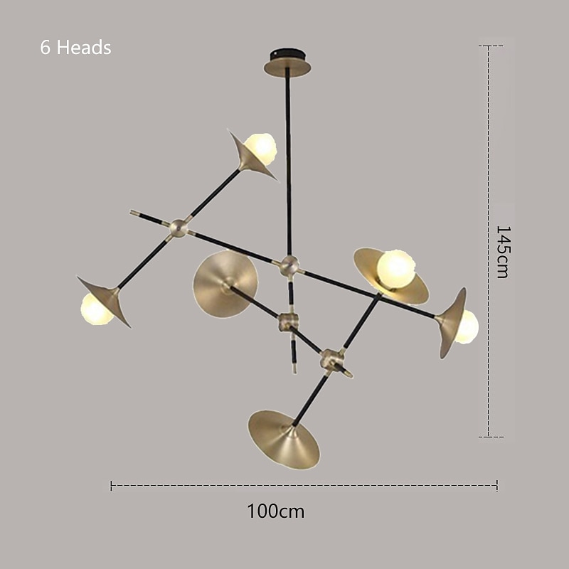 Modern Chandeliers 3/6/9/12-Light Brass Pendant Lighting Ceiling Light Fixture Fixtures for Dining Room, Kitchen, Living Room, Bedroom 110-240V 2025 - $257.89 –P7