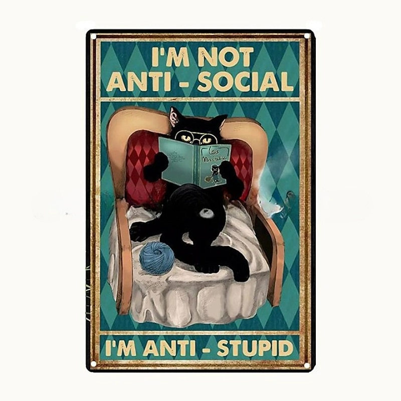 1pc Retro Metal Tin Sign Cute Cat Tin Sign Vintage Kitchen Signs Wall Decor, Painting Wall Hanging for Home Decor Wall Art Metal Tin Sign 20x30cm/8''x12'' 2025 - $10.99 –P15