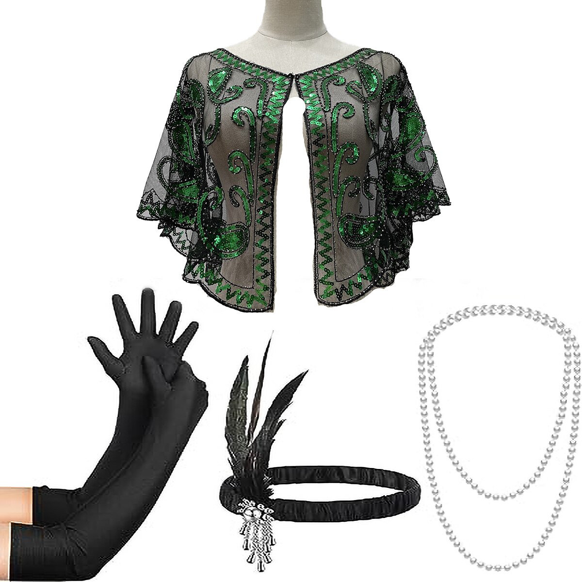 Retrò Vintage Anni Ruggenti Anni 1920 Costume Cosplay Abiti Fascia Flapper Il grande Gatsby Invitato al matrimonio Paillettes Frangia con nappe Per donna Natale Halloween Carnevale Halloween Festa del 2025 a $26.99 –P8