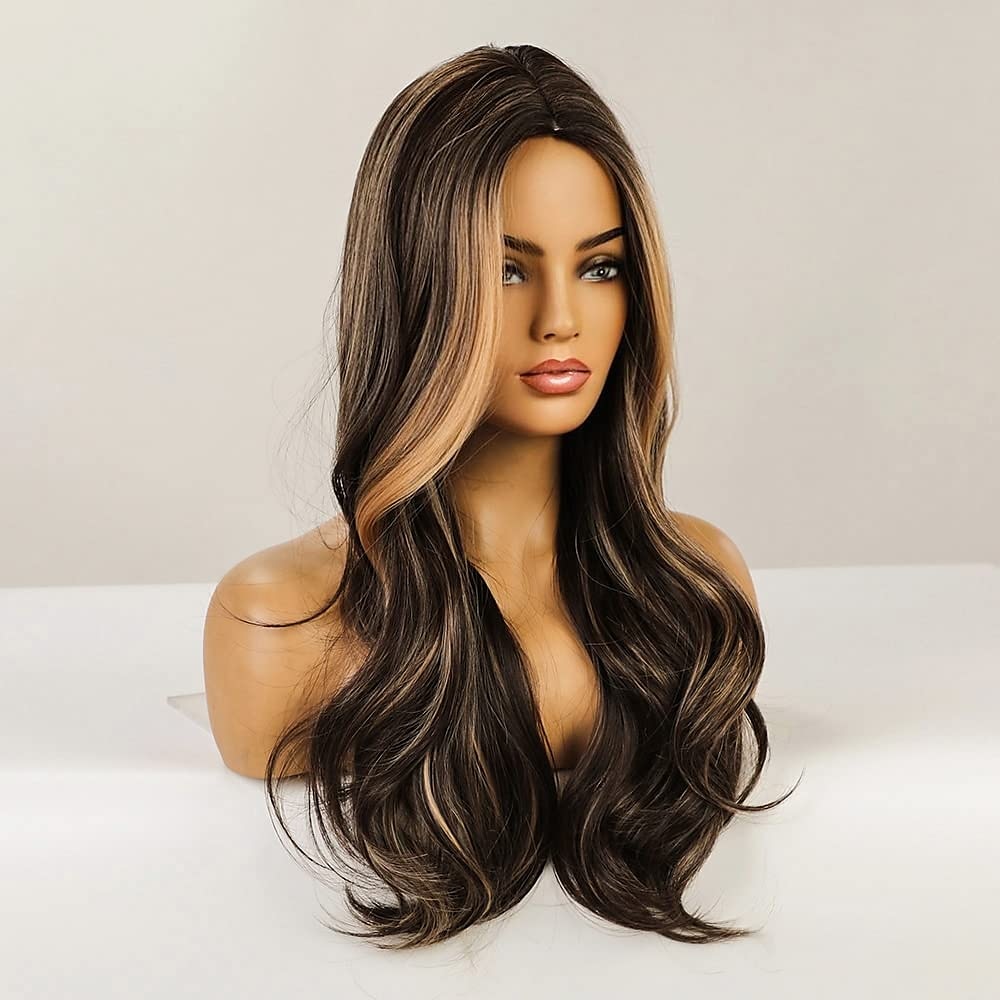 hete roze pruik magenta pruik lang krullend golvend roze pruiken voor vrouwen meisjes middelste deel hittebestendige hight density synthetische pruiken 2025 - $24.99 –P8