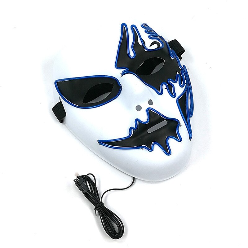Neon Light LED Mask LED Halloween Scary Mask Cosplay Party Masque Masquerade Masks Halloween Costume Carnival Glow Party Props 2025 - $28.99 –P5