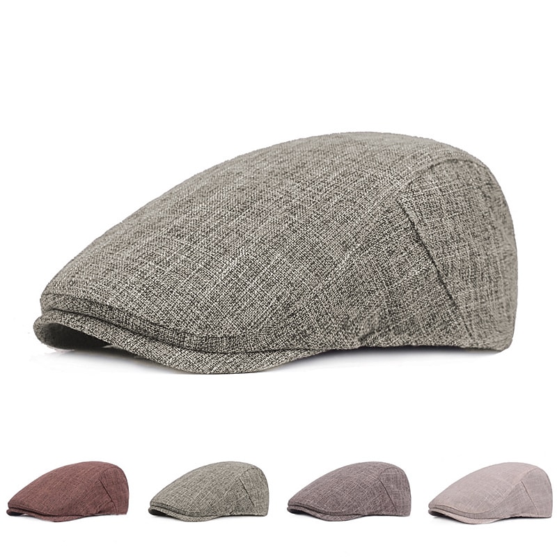 Férfi Vadászsapka Fekete Barna Pamut és vászon Utcai sikk Stílusos 1920-as évek divatja Szabadtéri Napi Alkalmi Sima Meleg 2026 - $13.49 –P8