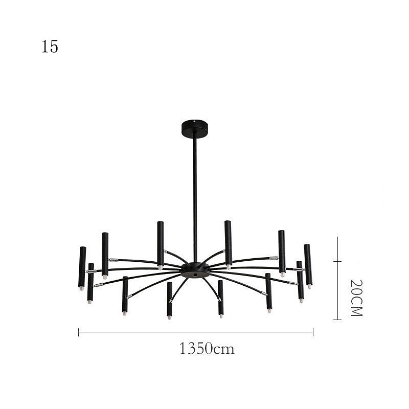 sputnik люстра металлическая люстра 3 цвета свет 12/15/18/24 голова люстра черного цвета для спальни,гостиной,столовой 85-265v 2026 - $331.19 –P5