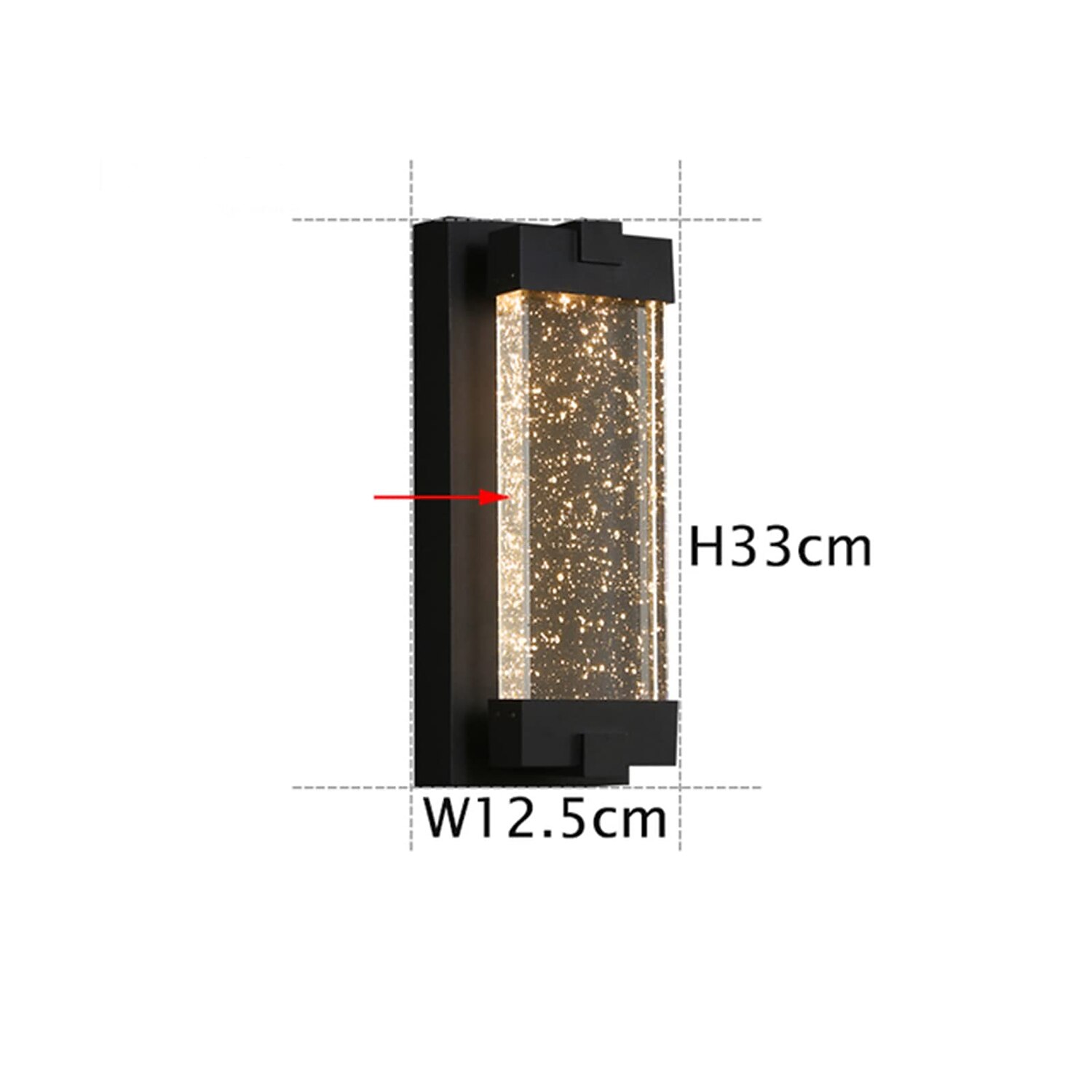 applique in cristallo illuminazione per esterni ip65 con paralume in vetro trasparente a bolle per portico e garage led 6w bianco caldo sabbia finitura nera 110-240v del 2025 a $215.69 –P1