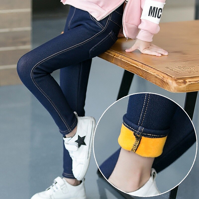 kinderkleidung Mädchen Hose Feste Farbe Modisch Tasche Outdoor 7-13 Jahre Herbst Schwarz Dunkelblau 2025 - $13.49 –P1