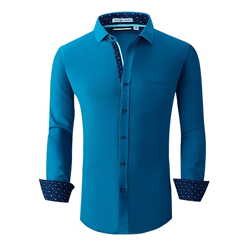Men's Shirt Summer Shirt Casual Shirt Button Up Shirt Black White Pink Wine Red Long Sleeve Geometric Color Block Lapel Vacation Daily Patchwork Clothing Apparel Polyester Fashion Casual Comfortable 2025 - $22.99 –P18