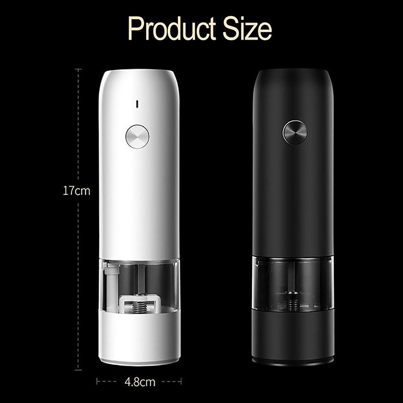 Electric Automatic Salt and Pepper Grinder Set, Rechargeable USB, Gravity  Spice Mill