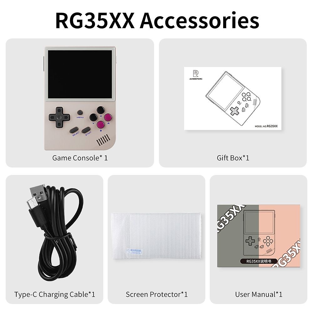 ANBERNIC New RG35XX Retro Handheld Game Console 3.5 Inch Linux System Gift