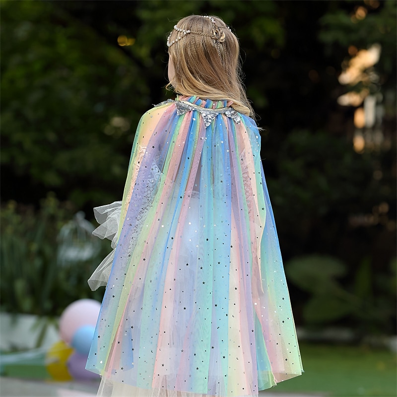 Barn Jente Halloween Kappe Stjerne Ferie Paljetter Ytelse Frakk Yttertøy 4-12 år Vinter D49 farge D50 lyseblå D51 lilla 2025 - $27.99 –P5