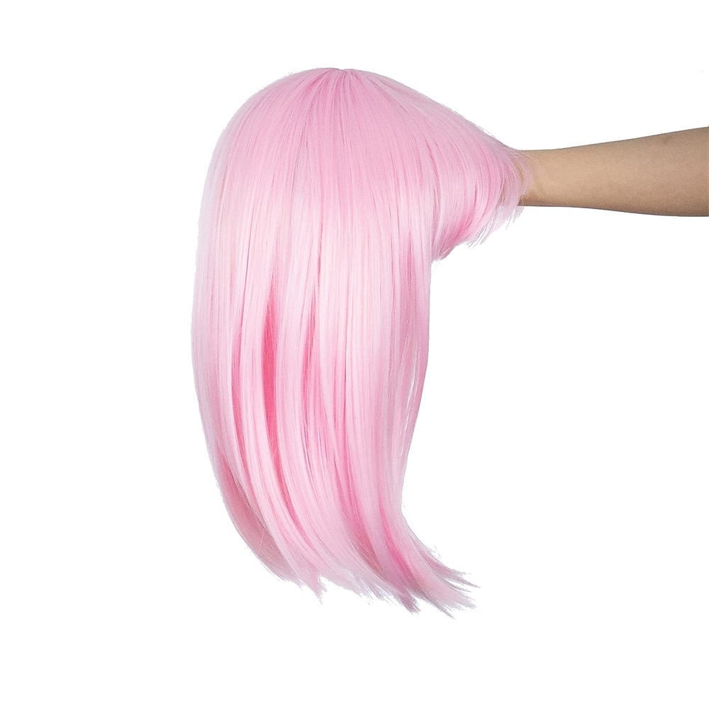 Perruque bob courte droite ombrée bleu rose multicolore de 10 pouces avec frange perruque synthétique colorée de cosplay pour les fêtes quotidienne pour femmes et enfants avec bonnet de perruque de 2025 ? $19.49 –P15