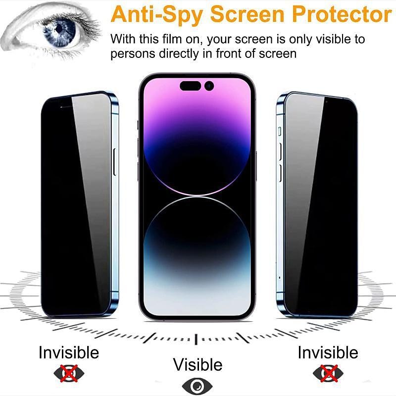 3 pcs Screen Protector For Apple iPhone 16 iPhone 15 Pro Max Plus iPhone 14 13 12 11 Pro Max Mini X XR XS Max 8 7 Plus Tempered Glass Privacy Anti-Spy 9H Hardness Anti Bubbles Anti-Fingerprint 3D 2025 - $9.99 –P7