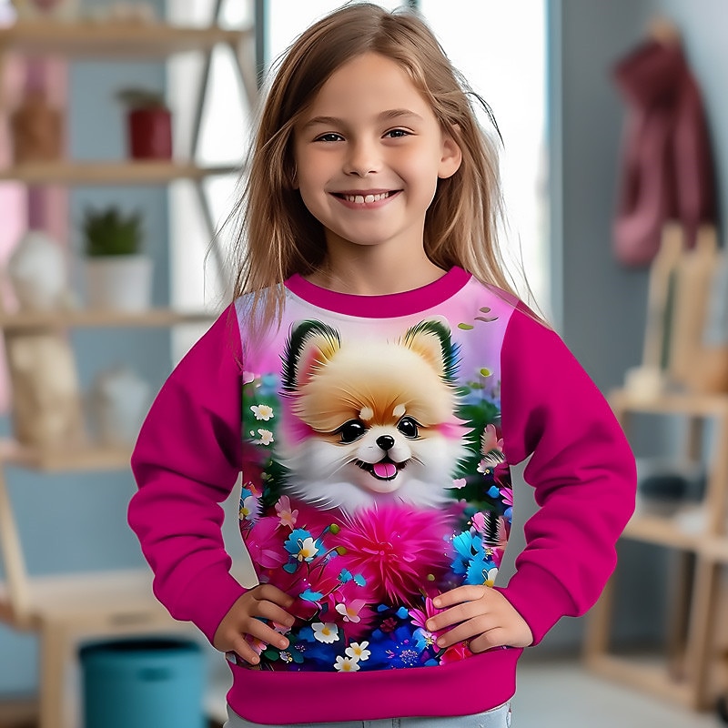 Fille 3D Graphic Bande dessinée Chat Sweatshirt manche longue 3D effet Eté Automne Mode Vêtement de rue Adorable Enfants 3-12 ans Extérieur Casual du quotidien Standard de 2025 ? $16.49 -P3