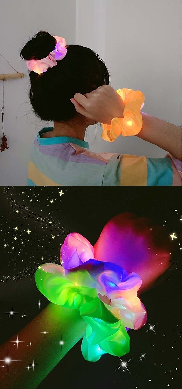 5 pièces led cheveux chouchous lumineux éclairer cheveux chouchous élastique lumière femmes filles bandes de cheveux pour halloween fête de noël de 2025 ? $11.99 –P11