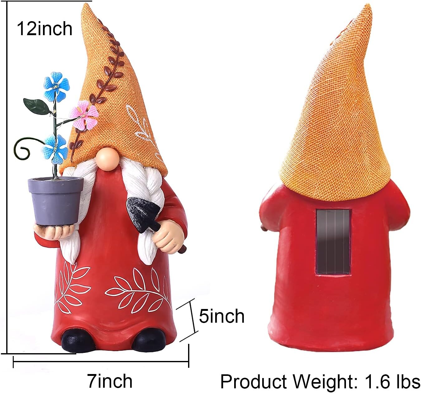Solar Garden Light Gnomes Statue Resin Courtyard Light Outdoor Waterproof Decor Walkway Yard Resin Crafts Patio Balcony Decoration 2025 - $54.99 –P6