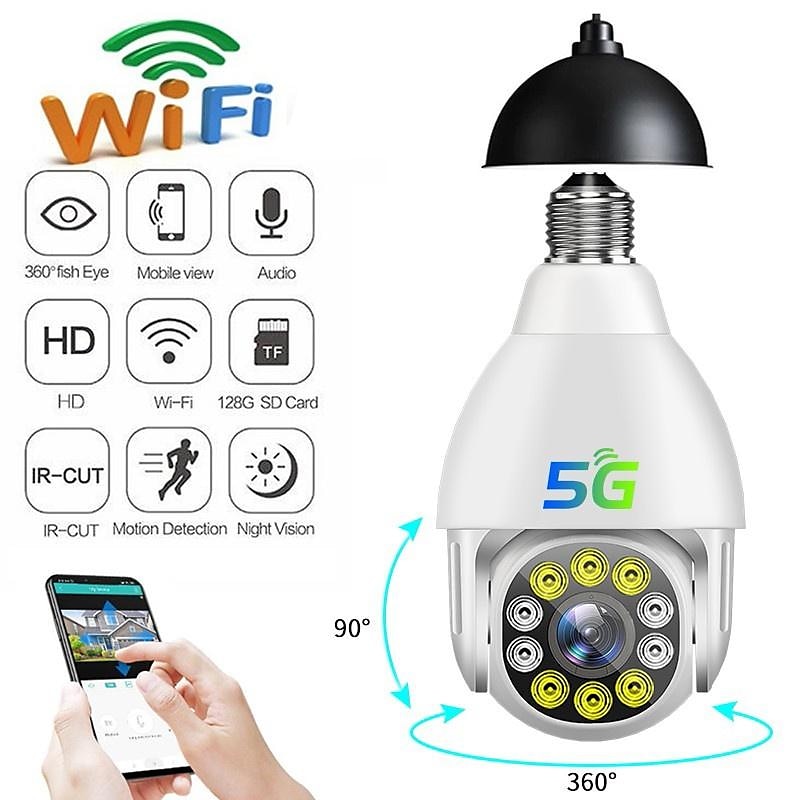 Wireless Bulb Lamp Camera Wifi IP Camera IR Night Vision Home Security Camera  Auto Tracking Video Surveillance Camera PTZ  P2P Monitor Camera 2025 - $58.99 –P1