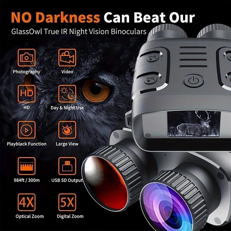 Night Vision Goggles With 5X Digital Zoom Camera NV Binoculars Telescope With Long Infrared Viewing Distance At Night For Hunting And Camping (Built-in Rechargeable Battery) 2025 - $77.99 –P2