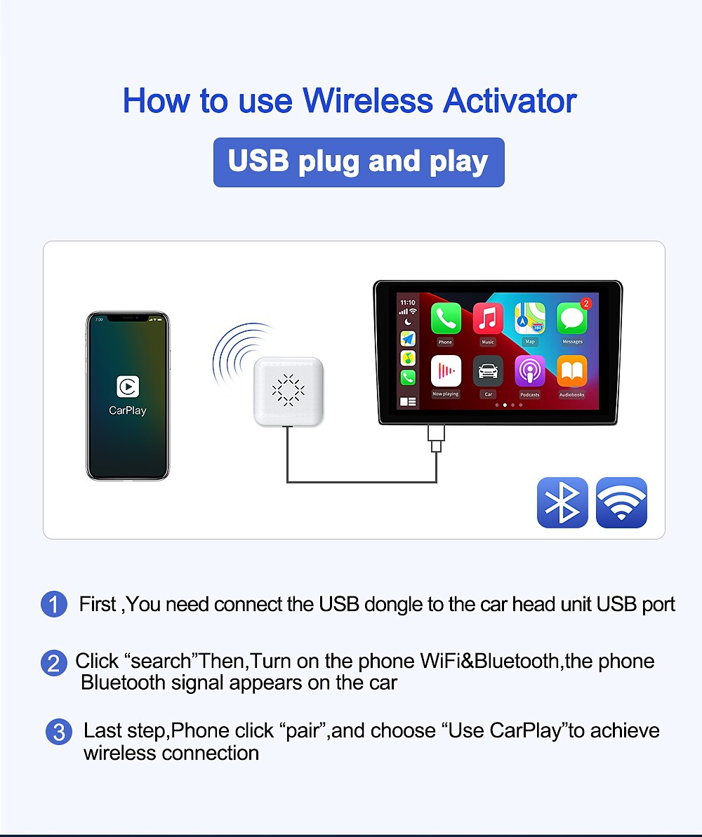 Carlinkit CPC200-U2W Mini2 Нет экрана (выход на APP) 1 Din iOS Беспроводная игра Автоматическое конфигурирование для Универсальный Маготан 2025 - $93.99 –P8