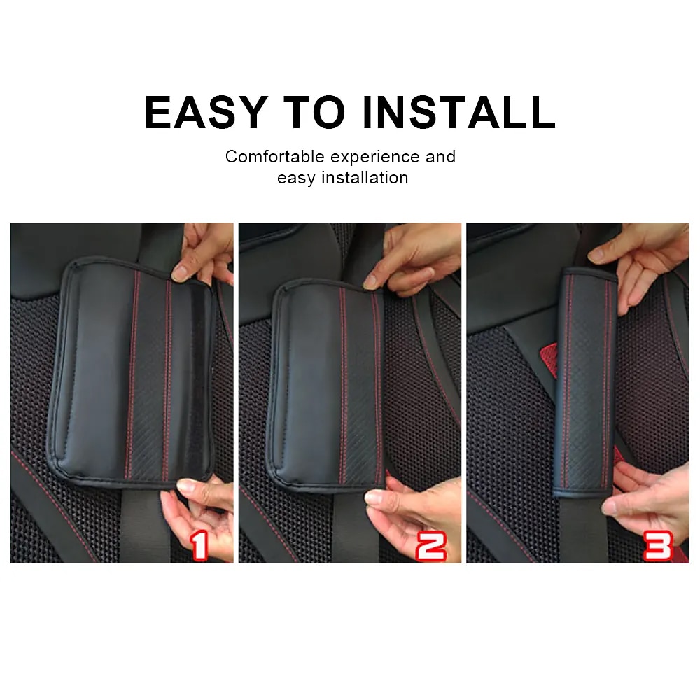 2PCs Fiber Leather Embossed Car Seat Belt Shoulder Protector Protective Cover Safety Belt 2026 - $15.99 –P6