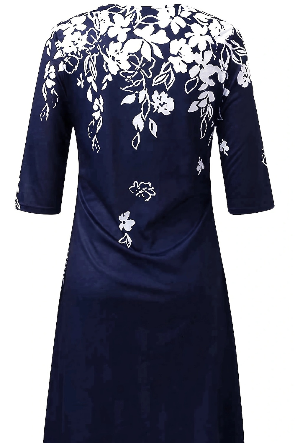 Női Midi Ruha Kényelmes Ruha Tengerészkék Félujjú Virágos Zsebes Nyár Tavasz Ősz V Nyak Vakáció Mindennapi Vakáció 2023 S M L XL XXL 3XL 2025 - $36.99 –P5