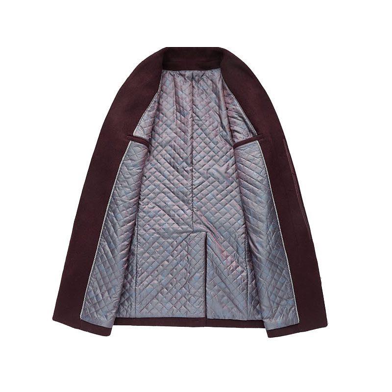 Herr Vinterkappa Yllekappa Rock Trenchcoat Utomhus Dagliga kläder Höst vinter Polyester Vindtät jacka Ytterkläder Kläder Mode Streetwear Slät Drottning Anne Enkelknäppt med Ett Knapphål 2025 - $83.99 –P14