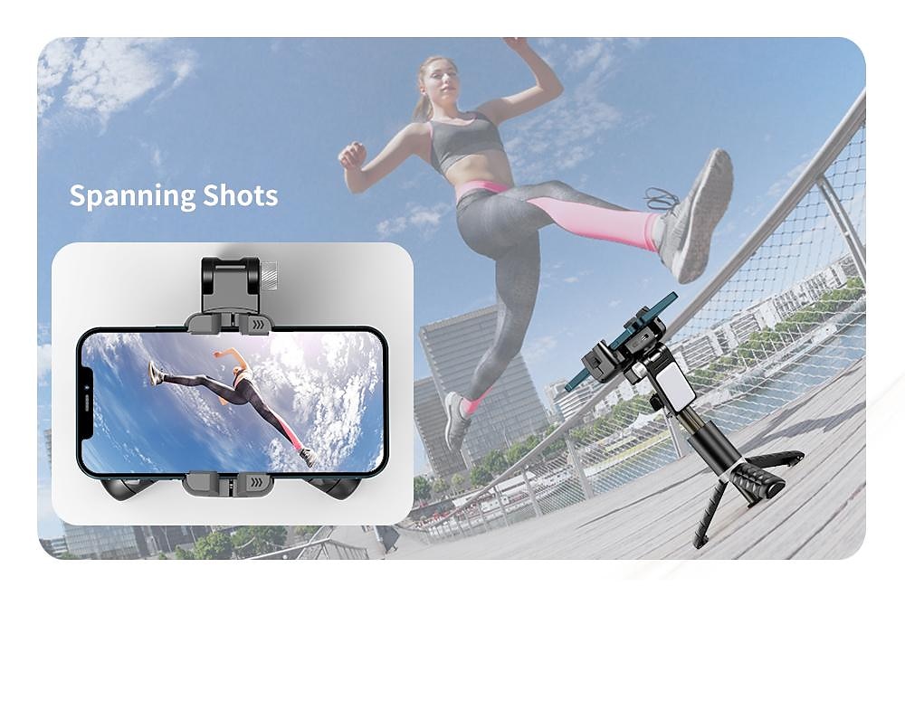 Desktop Gimbal Selfie Stick Tripod Stabilizer with Light Remote Following Foldable for Smartphone iPhone 13 Xiaomi for Video Q18 2025 - $67.99 –P4