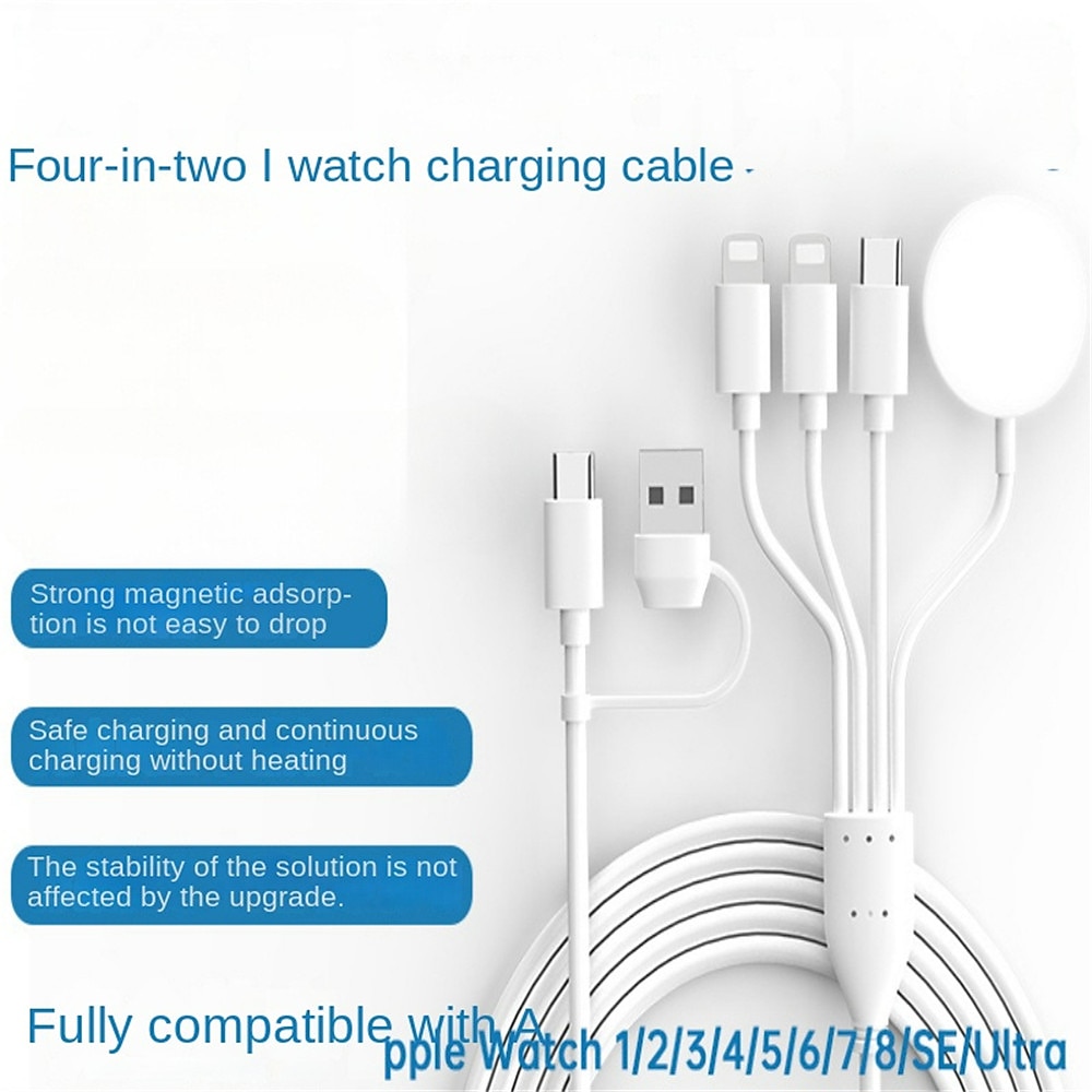 4-in-2 Apple Watch Charger Cable for Apple Watch/iPhone/Airpods Watch Magnetic Charging Cable with iWatch Series SE/8/7/6/5/4/3/2 2025 - $18.99 –P1