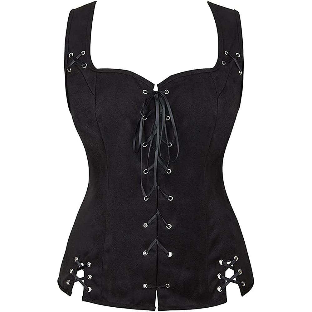 Retro Vintage Medieval Renaissance Suede Vest Pirate Viking Drawstring Solid Colored Fancy Dress Women's Pirate Fantasy Steampunk Halloween Carnival Masquerade LARP Ren Faire Adults' Vest Top All 2025 - $35.99 –P4