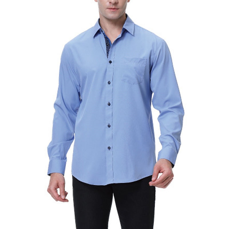 Men's Shirt Summer Shirt Casual Shirt Button Up Shirt Black White Pink Wine Red Long Sleeve Geometric Color Block Lapel Vacation Daily Patchwork Clothing Apparel Polyester Fashion Casual Comfortable 2025 - $22.99 –P11