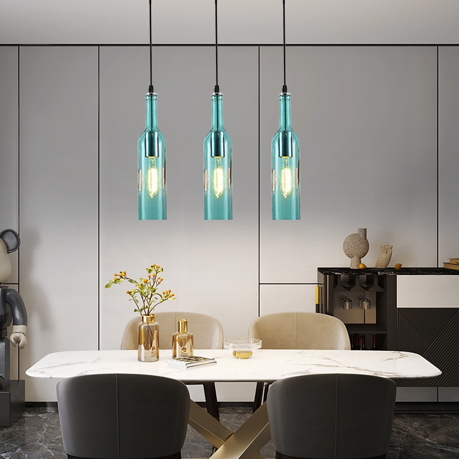 lampada a sospensione a led per bottiglia di vetro, lampada a sospensione in vetro per bottiglia di birra, lampada a sospensione vintage per bar, lampada a sospensione retrò industriale per bar, del 2025 a $62.99 –P11