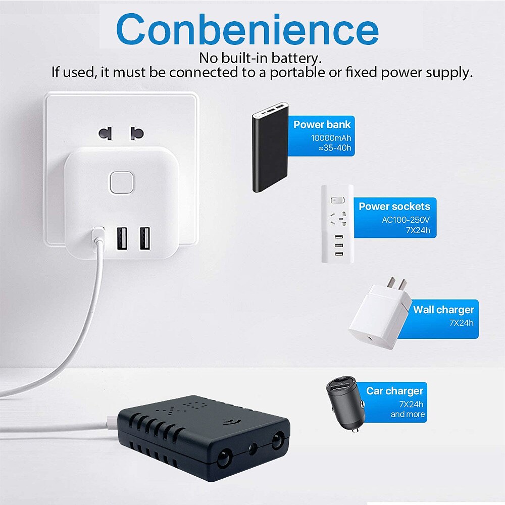 2025年 ミニスパイ隠しカメラ HD 480p Wi-Fi セキュリティカメラ ワイヤレス ナニーカメラ モーション検知 ナイトビジョン 電話アプリ付き 自宅 オフィス 屋内 ビデオ監視  コレクション – $47.99 –P10