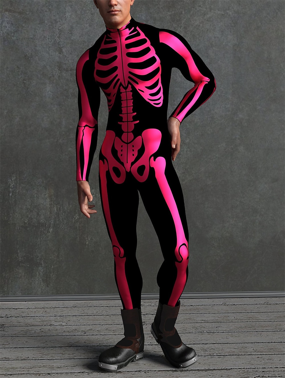 Skeleton Skull Carnival Costume Full Body Suit Cosplay Costume Bodysuits Full Body Catsuit Adults' Men's Women's One Piece Scary Costume Party Halloween Masquerade Mardi Gras Easy Carnival Costume 2025 - $26.99 –P5