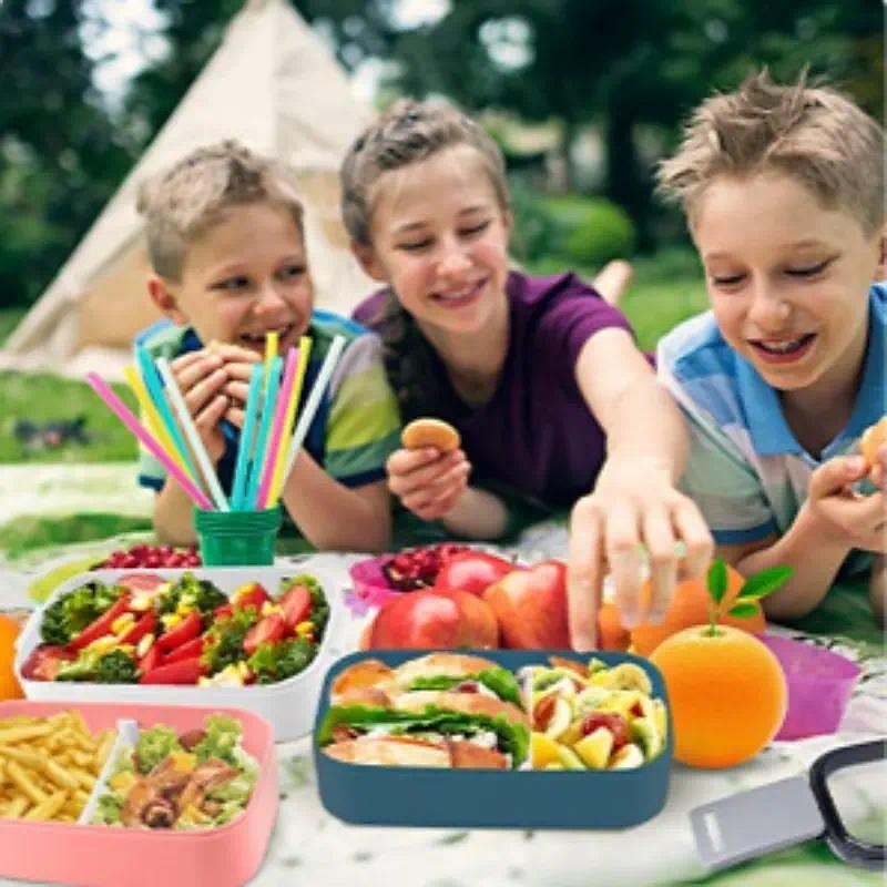1000 ml matboks med servise for kontorarbeidere, kvadratisk delt mikrobølgeovn bento-boks, lekkasjesikker matbeholder, hjemmekjøkkenutstyr til skolebakgrunn 2025 - $11.99 –P9