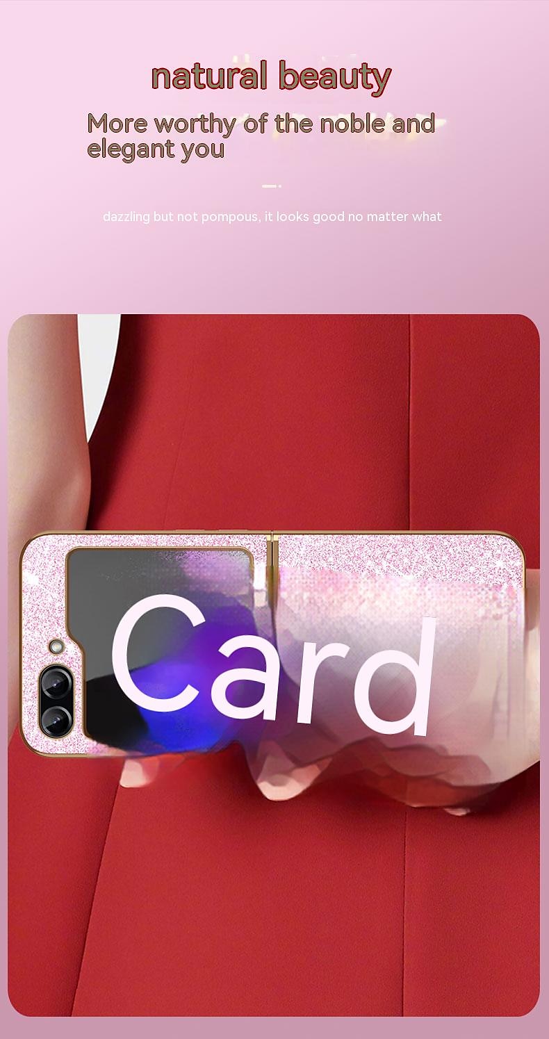 Phone Case For Samsung Galaxy Z Flip 6 Z Flip 5 Z Flip 4 Z Flip 3 Back Cover Portable Bumper Frame Plating sky Glitter Shine TPU PC Metal 2025 - $21.99 –P10