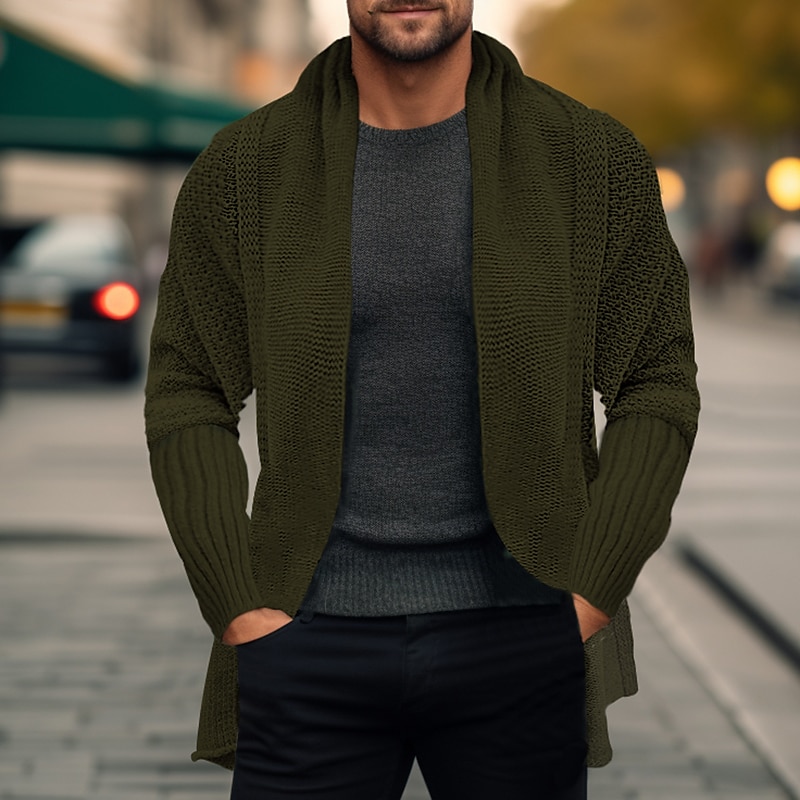 Herre Genser Cardigan Genser Riflet Strikke Normal Strikket عادي Åpen Forside Oppvarminger Moderne Moderne Dagligdagstøy Ut på byen Klær Vinter Svart Rosa S M L 2025 - $28.99 –P6
