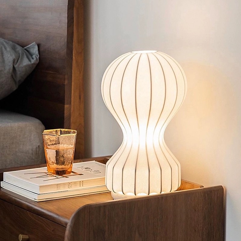 lámpara de mesa globo de aire caliente blanco cálido 18 "28" lámpara de mesa led lámpara de escritorio deco creativa moderna minimalista sala de estar dormitorio restaurante de cabecera seda de gusano 2025 - $218.99 –P7