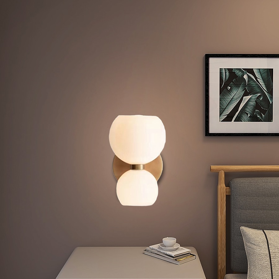 Lightinthebox lampada da parete a led vetro bianco caldo 24 cm moderna lampada da parete a led sfondo soggiorno camera da letto comodino applique da parete per interni illuminazione sconce 1 pz del 2025 a $165.99 –P10