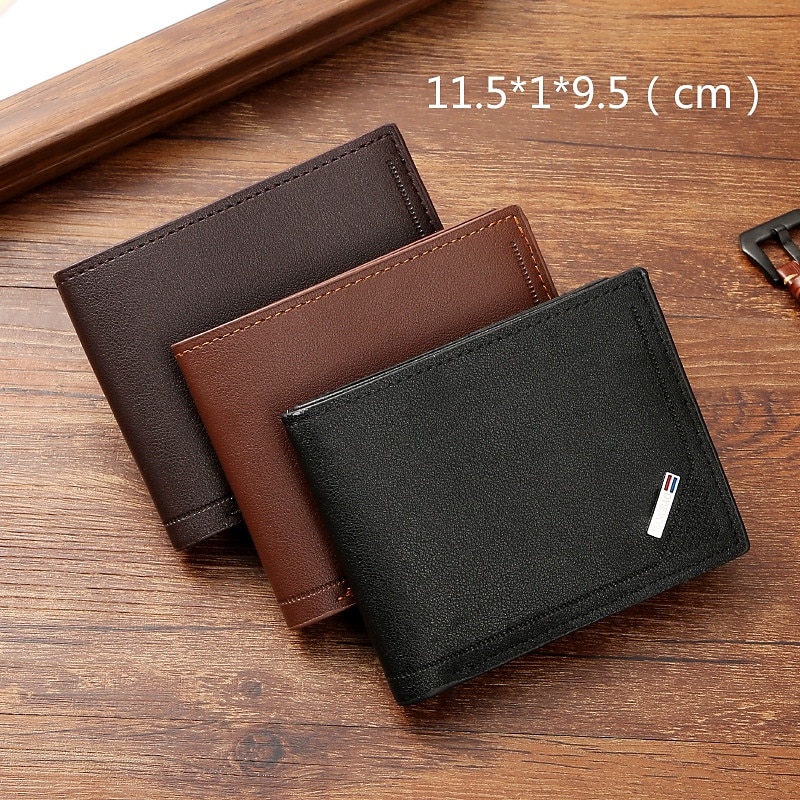 Stylish and Durable Men's PU Leather Bifold Wallet with Card Slots - Perfect Gift for Him 2025 - $5.49 –P1