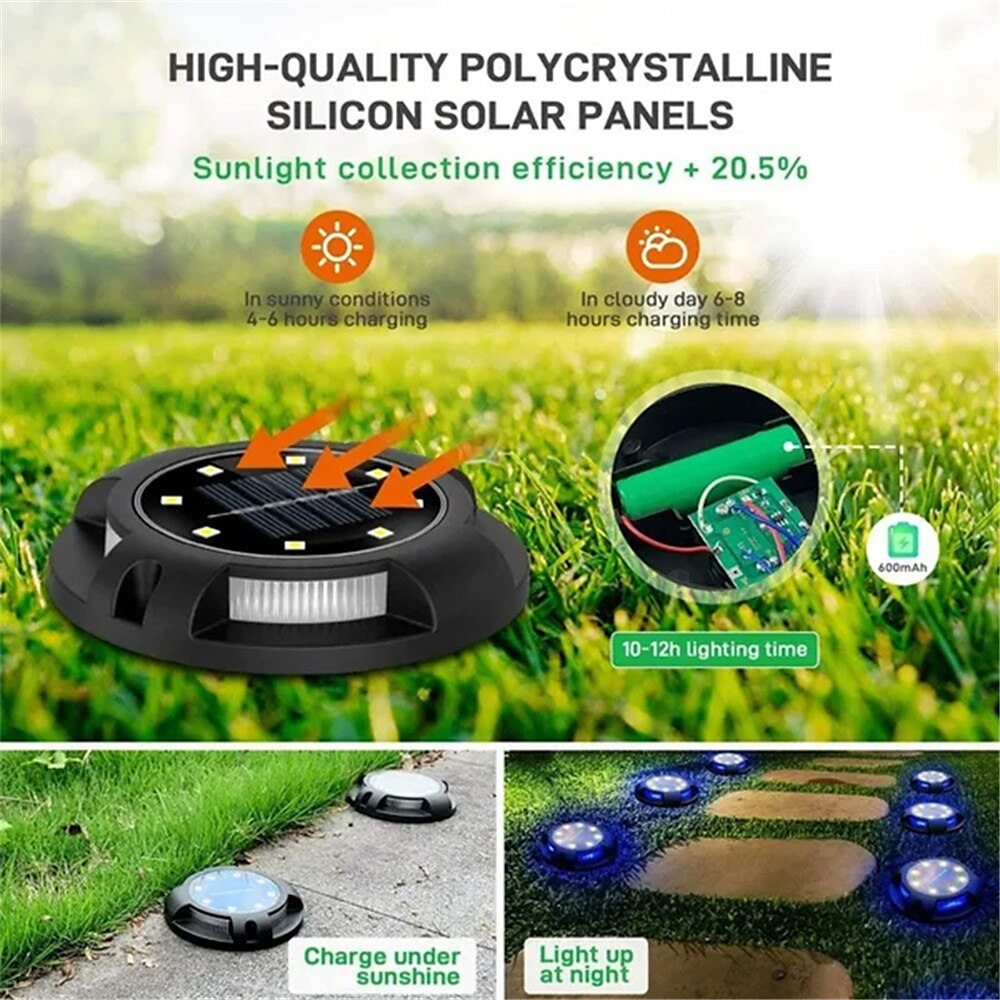 LED Solar Ground Light Outdoor Waterproof Garden Decoration Light Landscape Lawn Pathway Stairs Buried Deck Lights 12 LEDs 2025 - $15.99 –P3