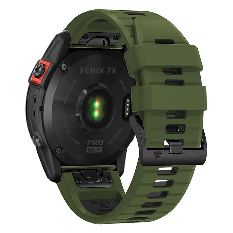حزام إلى جارمين Fenix 7 7X 6 6X Pro Forerunner 955 945 935 Instinct 2X Solar Epix Approach S62 S60 Marq Descent G1 Quatix سيليكون إستبدال حزام 26mm 22mm تناسب سريع عصابة الرياضة معصمه 2025 - $17.99 –P15