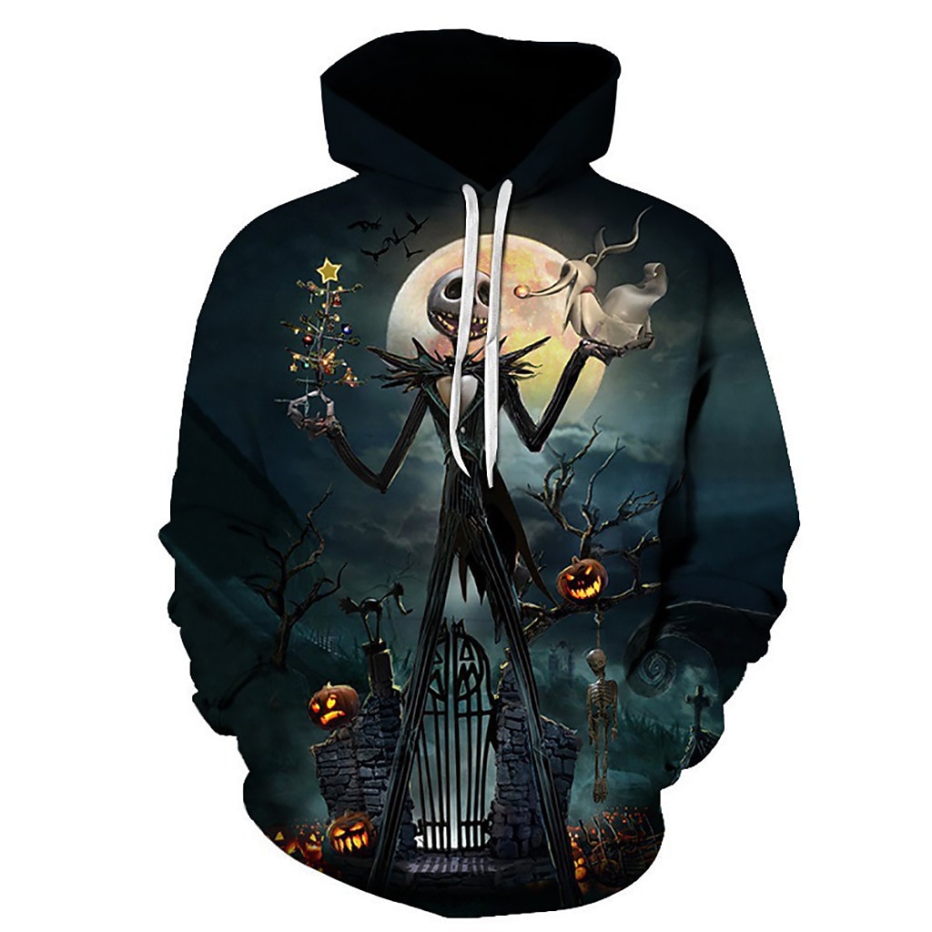 předvečer Všech svatých Kostlivec Kapuce Pullover Vtipná vánoční mikina s kapucí Tisk 3D Přední kapsa Grafika Pro Pro páry Pánské Dámské Dospělé předvečer Všech svatých Karneval Plesová maškaráda 3D 2025 - $29.99 –P1