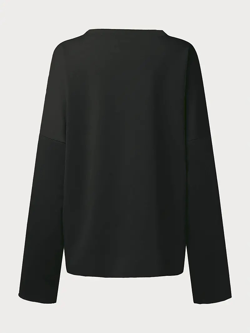 dámská oversized mikina pulovr bavlněná směs písmeno street casual sportovní basic kulatý výstřih top s dlouhým rukávem mikroelastický pad &amp; zimní comfrt prodyšná měkká tkanina 2025 - $22.99 –P3